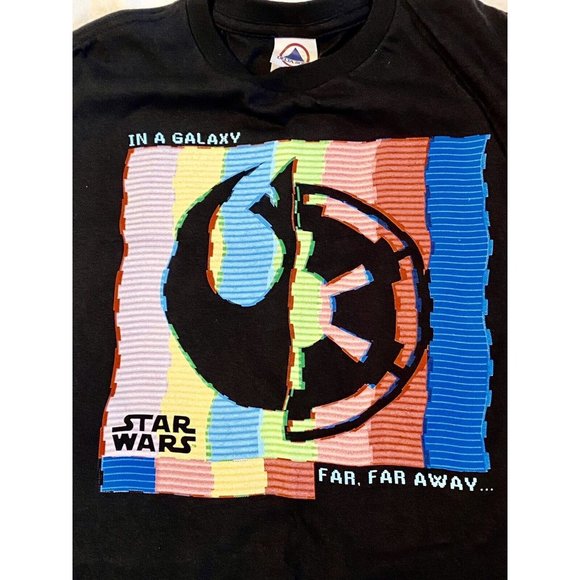 Star Wars In A Galaxy Far Away Unisex Kids M Black T Shirt By Delta - Picture 1 of 4